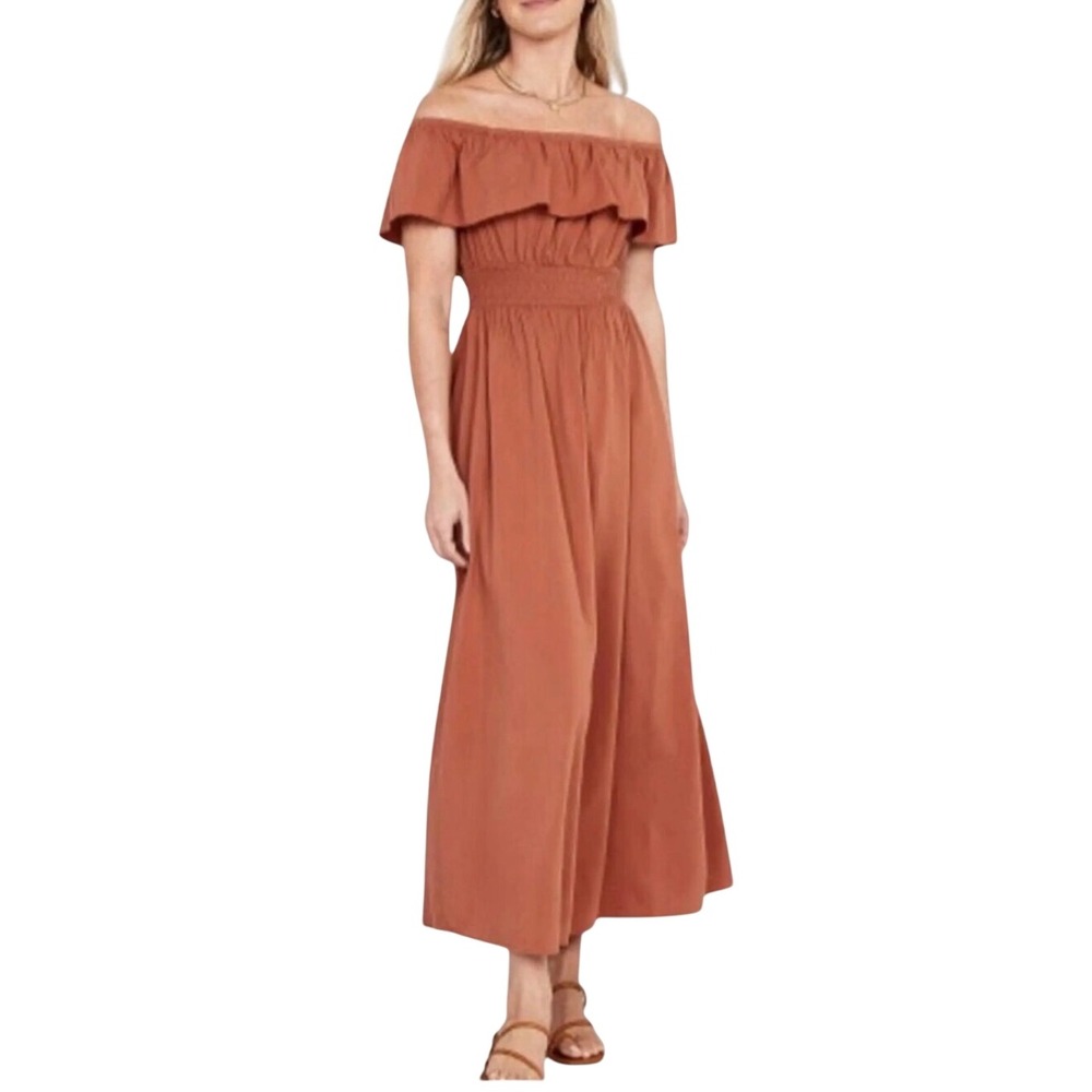 Old Navy Womens Off The Shoulder Smocked Cottagecore Maxi Dress 4X Boho Peasant